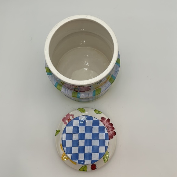 Linens & Things Cookie Jar,Retired Rare Hatbox Ladybug Plaid Bee Cookie Jar - Picture 6 of 16